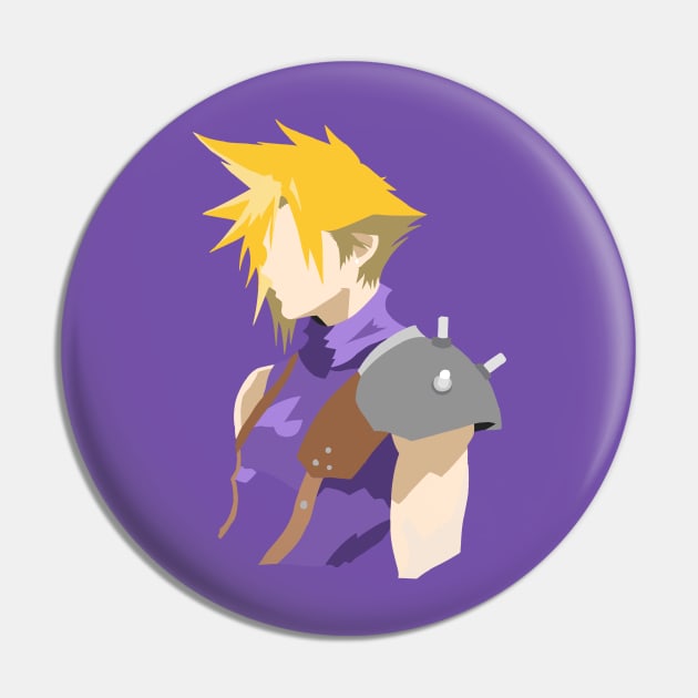 Cool Cloud Strife Minimalistic Pin by Kidrock96