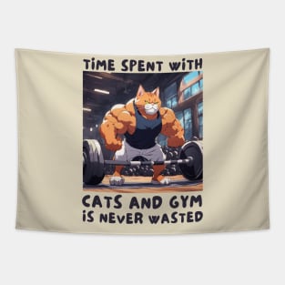 Time spent wth gym and cats Tapestry