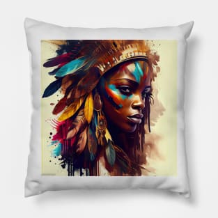 Powerful African Warrior Woman #5 Pillow