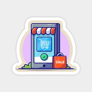 Online Shopping Cartoon Vector Icon Illustration (2) Magnet