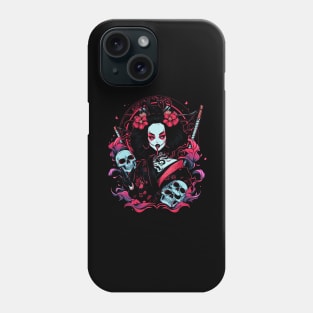 Geisha | Grim Reaper Geisha Skull | Cool Retro Japanese Aesthetic Phone Case