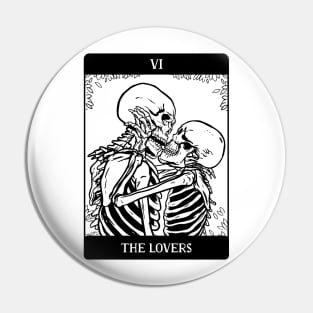 The Lovers Tarot Card Occult Gothic Skeleton Halloween Skull Pin