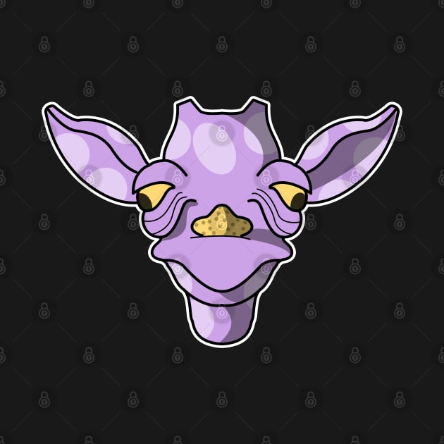 cute purple baby giraffe face by dwalikur