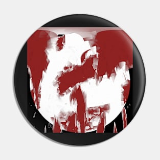 A red, white and black abstract Pin