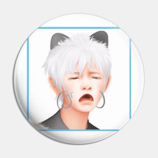 A very disgruntled cat man Pin