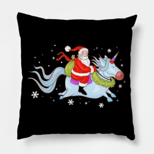 Santa Riding Unicorn Pillow