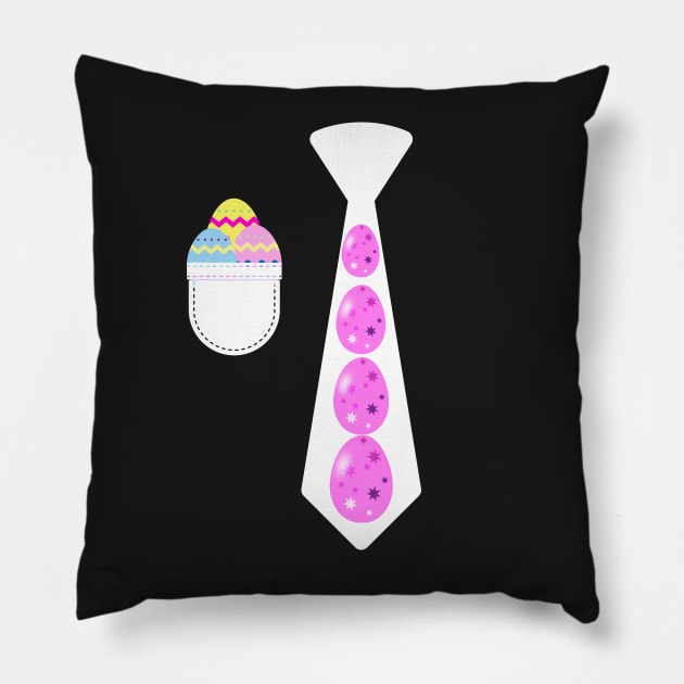 Easter egg tie funny Easter tie costume with suit pocket Easter enthusiasts Pillow by Artstastic