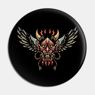 winged oni oriental tattoo Pin