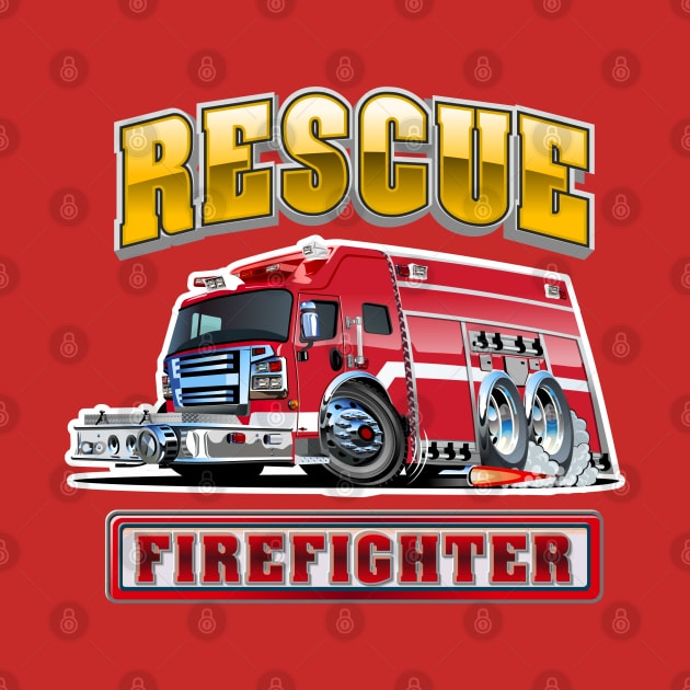 Cartoon Fire Truck by Mechanik