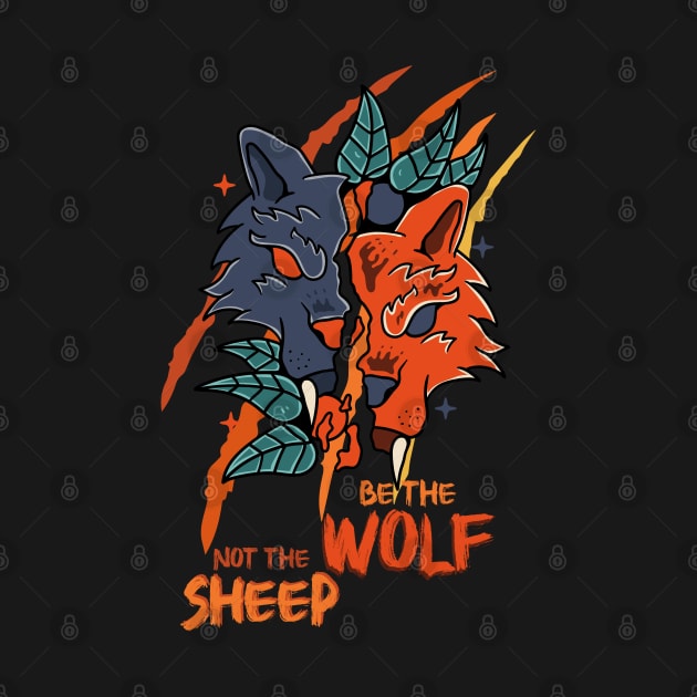 Be The Wolf Not The Sheep, Motivational quote by Quote'x