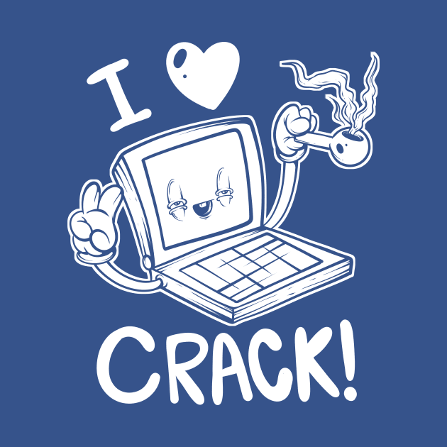 I Love Crack Funny Anti Democrat Laptop Smoking Crackpipe by SWIFTYSPADE