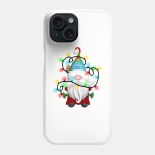 Gnome Wrapped in Christmas Lights Phone Case