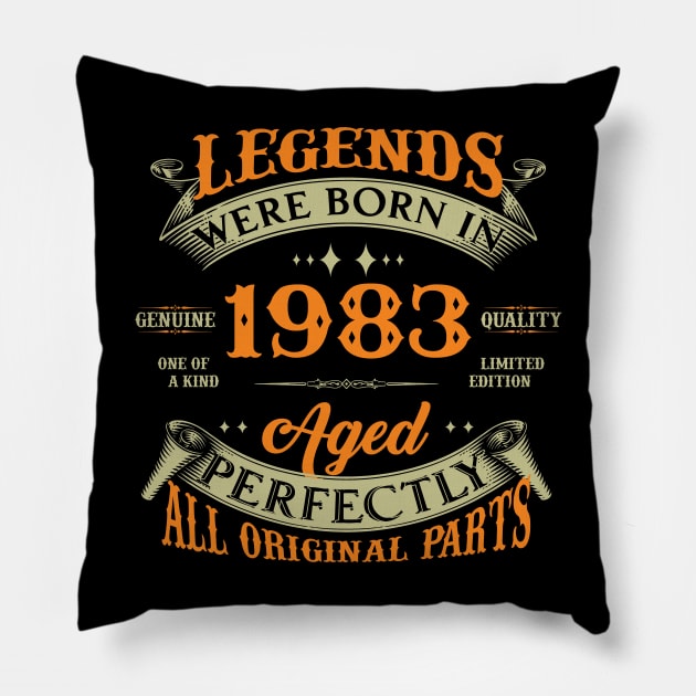 Legends Were Born In 1983 40th Birthday Pillow by Kontjo