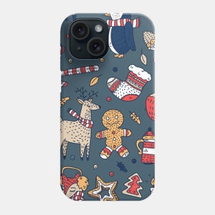 Christmas pattern gingerbread Phone Case