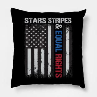 Feminist Stars Stripes Equal Rights Tee, Vintage American Flag Pro Choice Stars Stripes Equal Rights Pillow