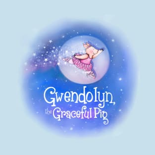 Gwendolyn the Graceful Pig in Blue T-Shirt