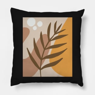 Minimal Modern  Abstract Shapes Abstract Leaf Warm Tones  Pattern Pillow