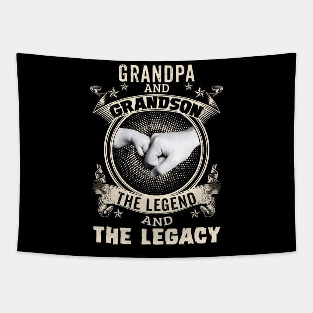 Grandpa And Grandson The Legend And The Legacy Tapestry by Gadsengarland.Art