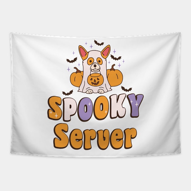 Spooky Server Halloween Costume Dog Tapestry by qwertydesigns
