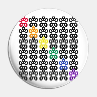 Pixelated Flower Rainbow Pattern Pin