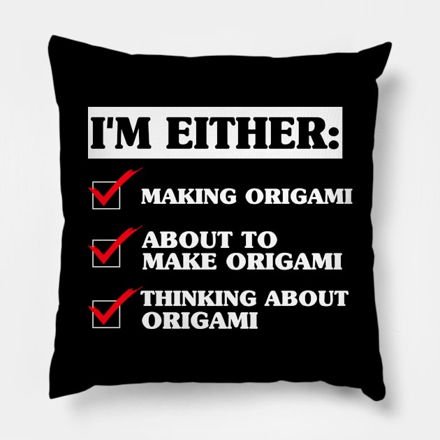 Funny Origami Lover Pillow by White Martian