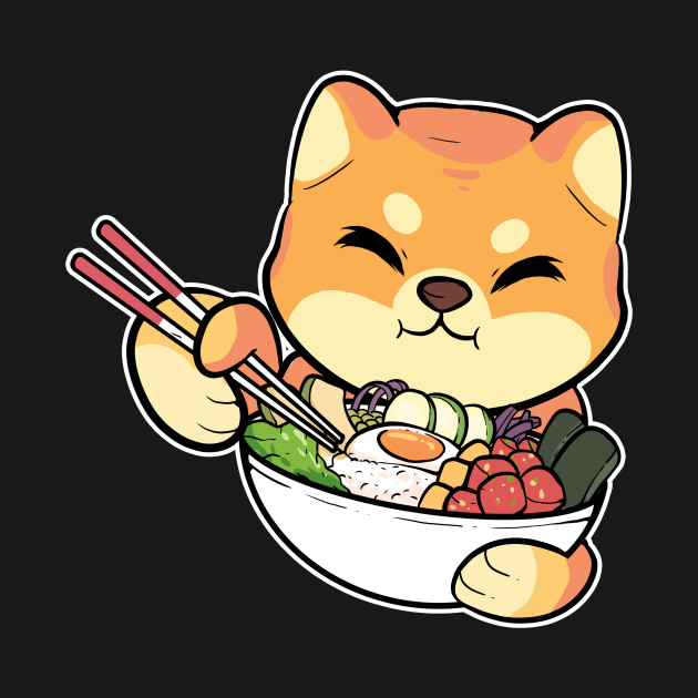 Cute Hawaiian Sushi Poke Bowl Anime Cat Aloha Gift by amango