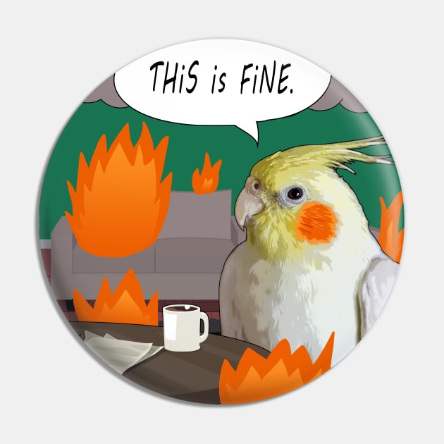 This is Fine Cockatiel Pin by DigiDreams