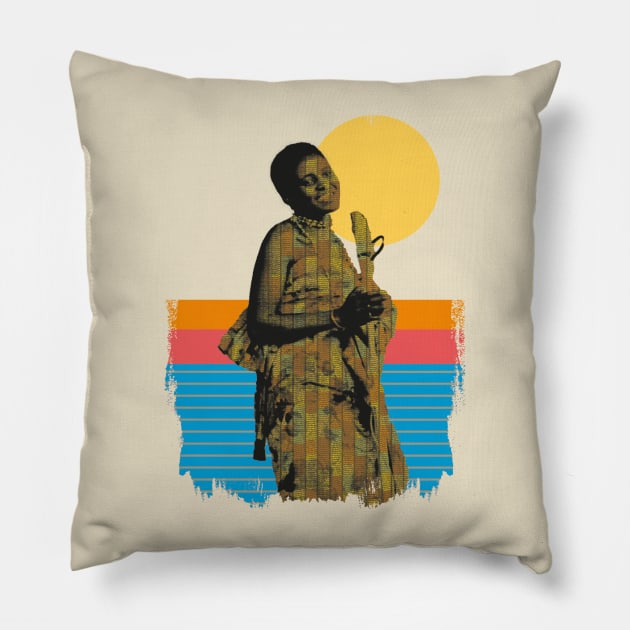 Miriam Makeba Pillow by HAPPY TRIP PRESS