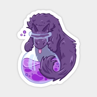 Purple Potion Cat - Witchy Halloween Cute Design Magnet