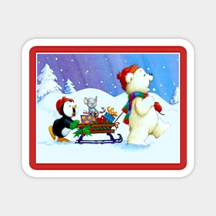 Christmas Cute Funny Cartoon Print Magnet