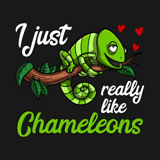 I Just Really Like Chameleons Cute Lizard T-Shirt