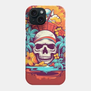 Summer Tropical Treasure Island Skull Phone Case