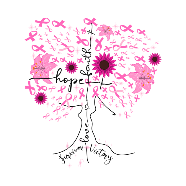 Breast Cancer Awareness Pink Ribbon Tree Breast Cancer Awareness T