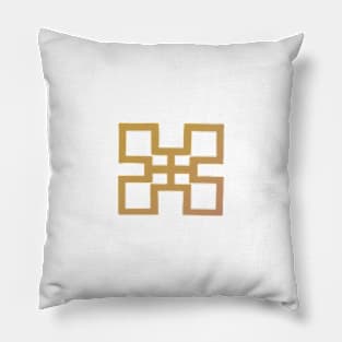 Adinkra symbol in gold Pillow