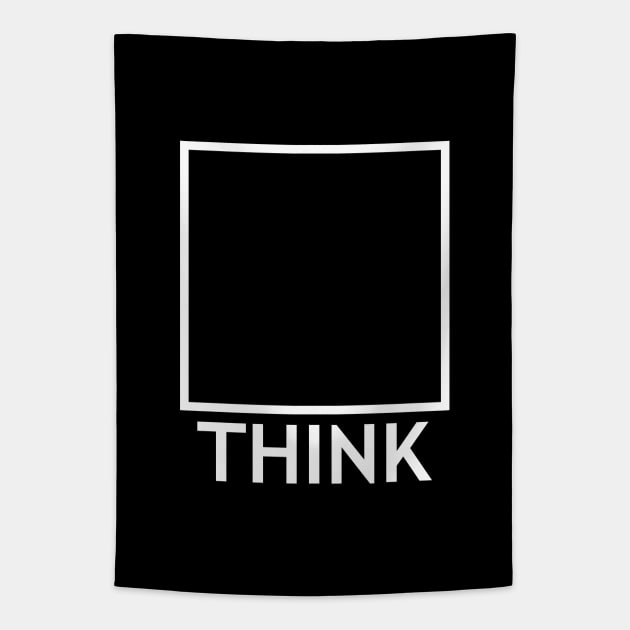 THINK OUTSIDE THE BOX dark Tapestry by timlewis