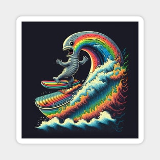 Alien riding a cosmic wave Magnet