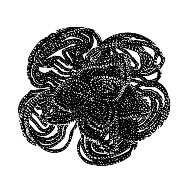 Striking black and white beaded floral design by annaleebeer
