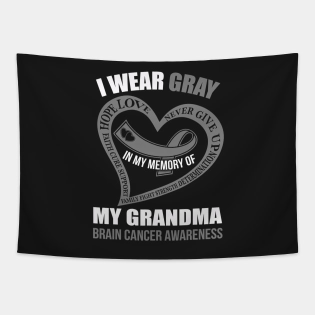 In My Memory Of My Grandma Brain Cancer Awareness Tapestry by CarolIrvine