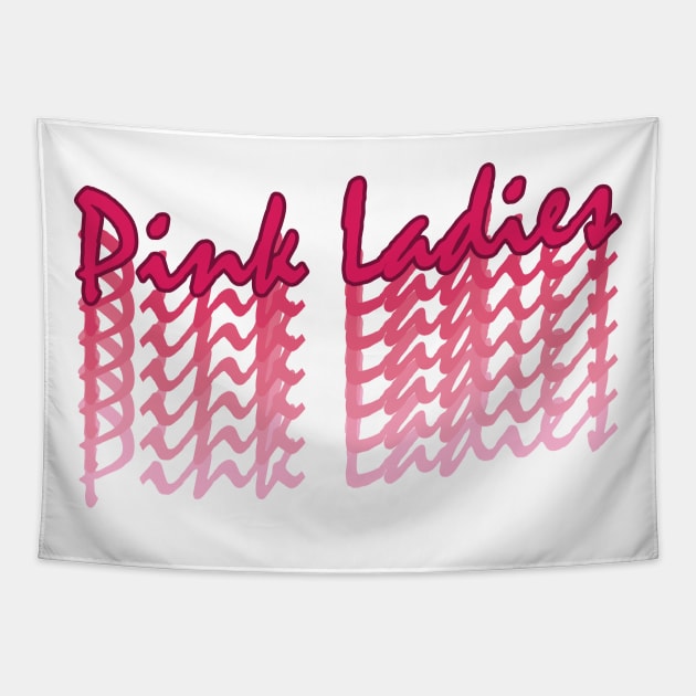 Pink Ladies // Retro Text Design Tapestry by Trendsdk