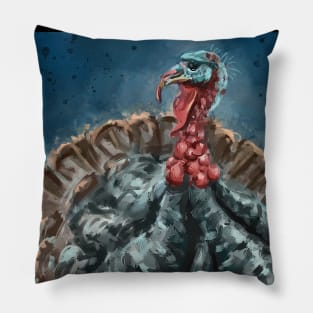 Painting of a Turkey (Bird) in a Contemporary Style Pillow