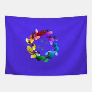 Salamander dancer in the colors,blue tails Tapestry