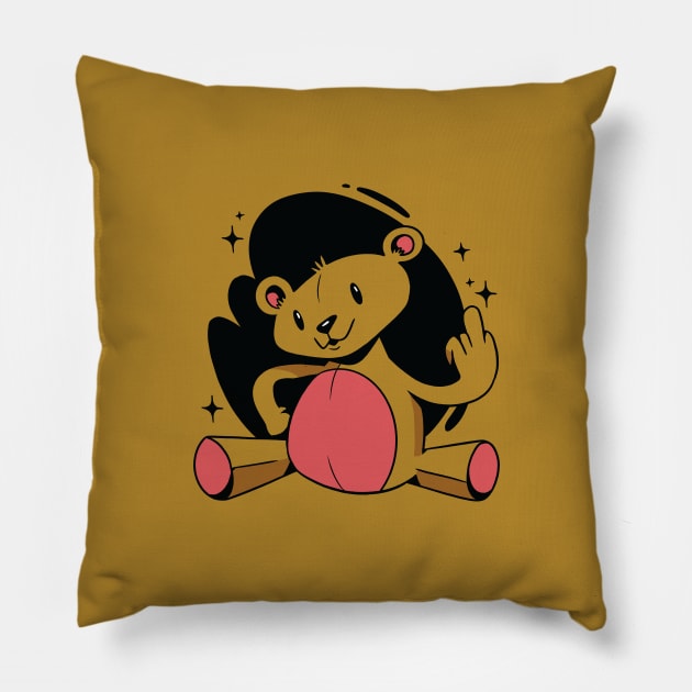 Funny teddy bear Pillow by LR_Collections