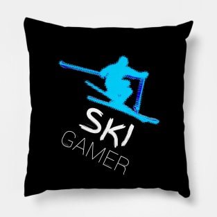 Ski Gamer - Alpine Ski - 2022 Olympic Winter Sports Lover -  Snowboarding - Graphic Typography Saying Pillow