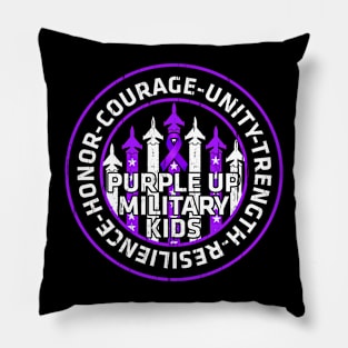 Purple Up for Military Kids Us Flag Cool Military Child Month Pillow