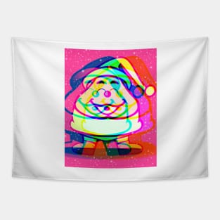 Psychedelic Trippy Xmas Happy Dwarf Santa Tapestry