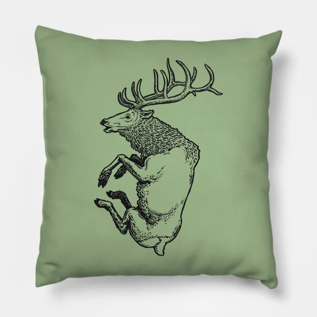 A Levity of Animals: Elk of that Ilk Pillow by calebfaires