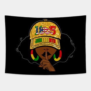 Womens Black Queen Afro Melanin Dripping Juneteenth Tapestry