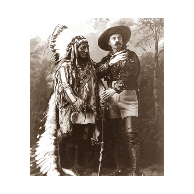 Vintage Photograph of Sitting Bull and Buffalo Bill Cody by Naves