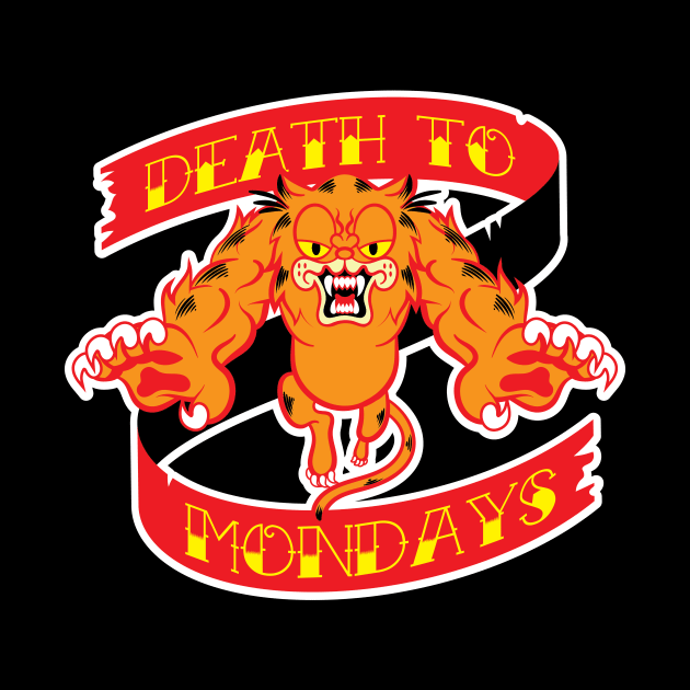 Death To Mondays (clean version, white outline) by toadyco