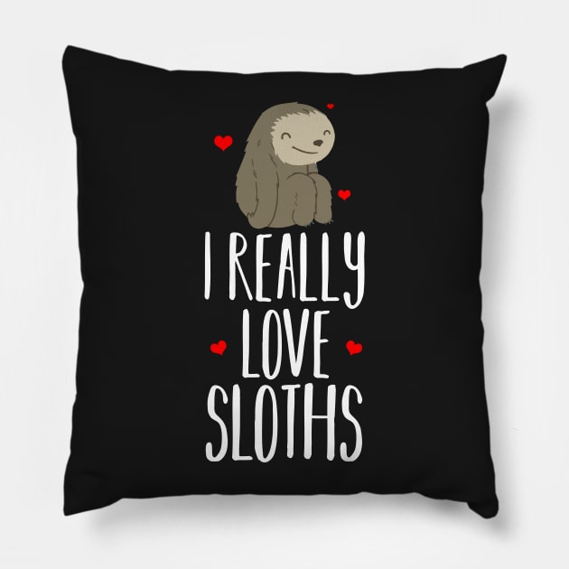 I Love Sloths Pillow by teespot123